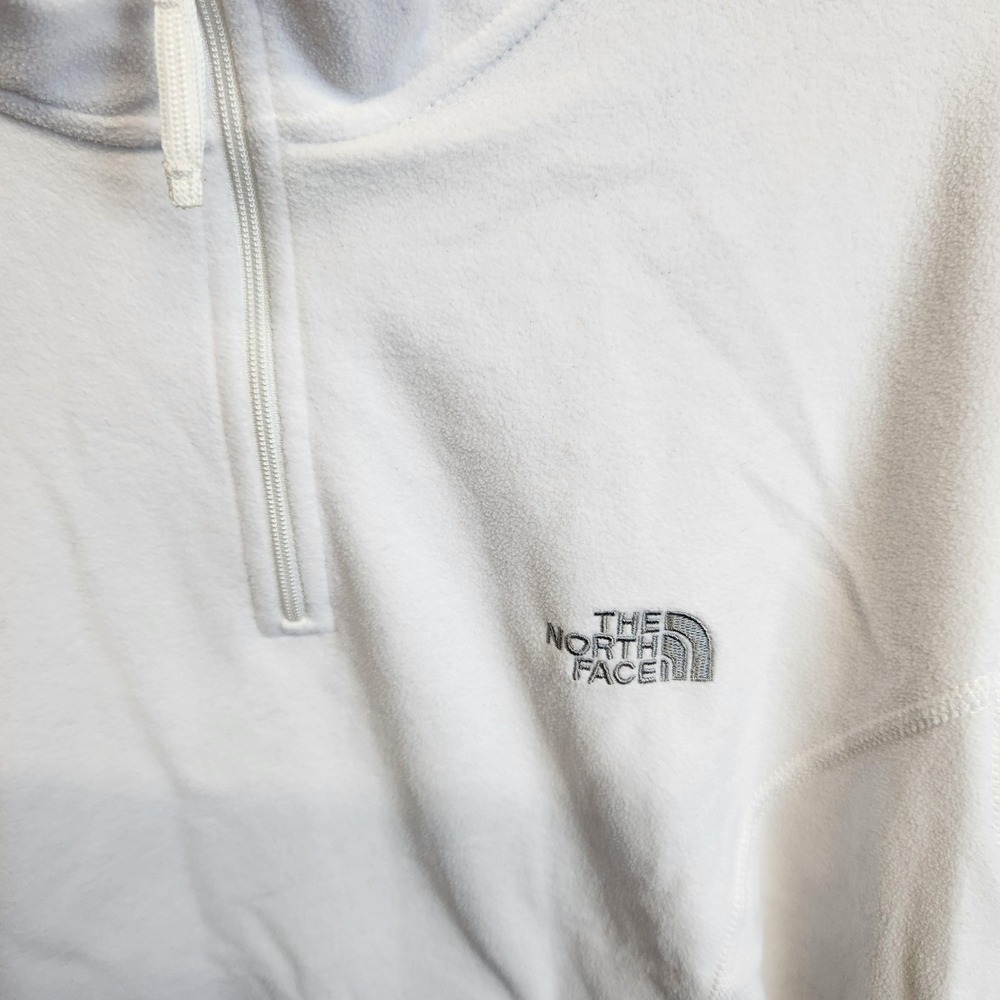 North Face Pullover Womens Large White Fleece Half Zip ALJ0 Lightweight Outdoors - Picture 2 of 10